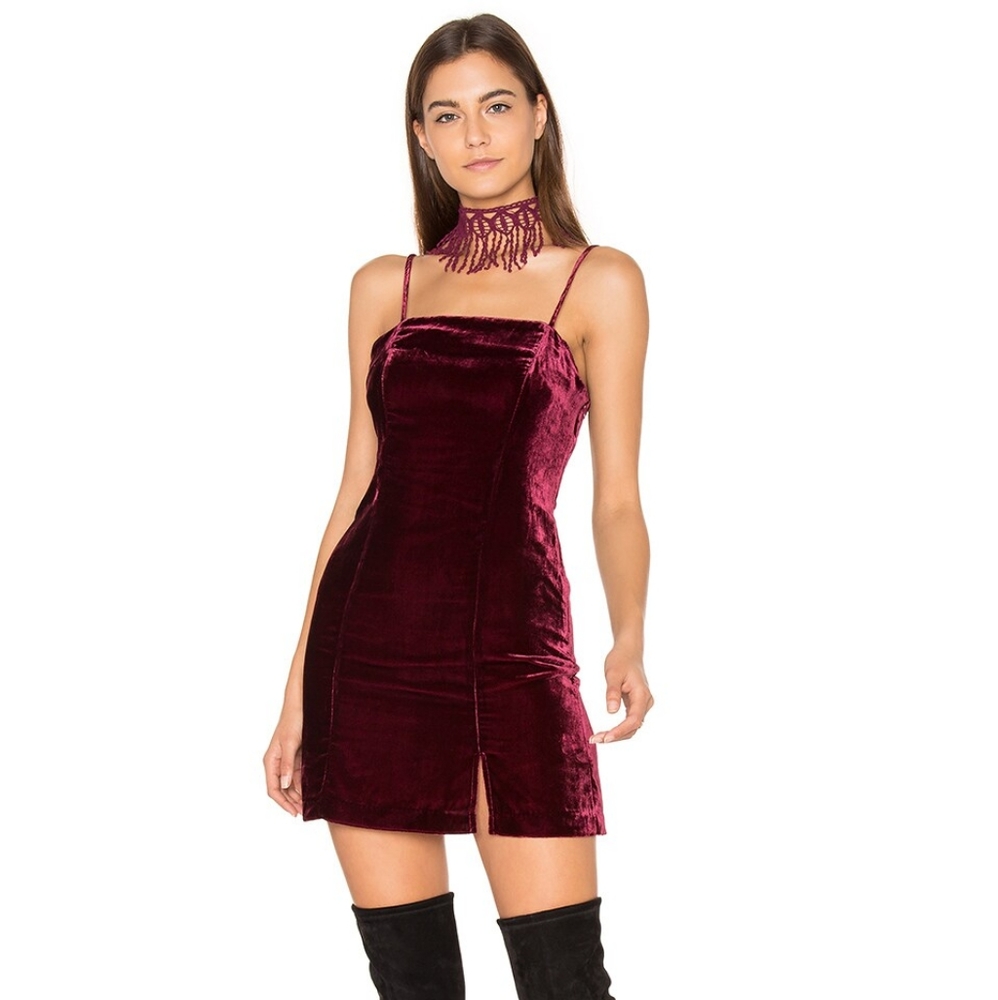 Privacy Please, Wine Velvet Judson Dress & Choker
